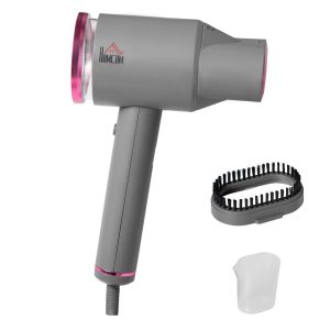 Stoomstrijkijzer met Stoomborstel – Opvouwbaar – 1520W – Grijs & Roze