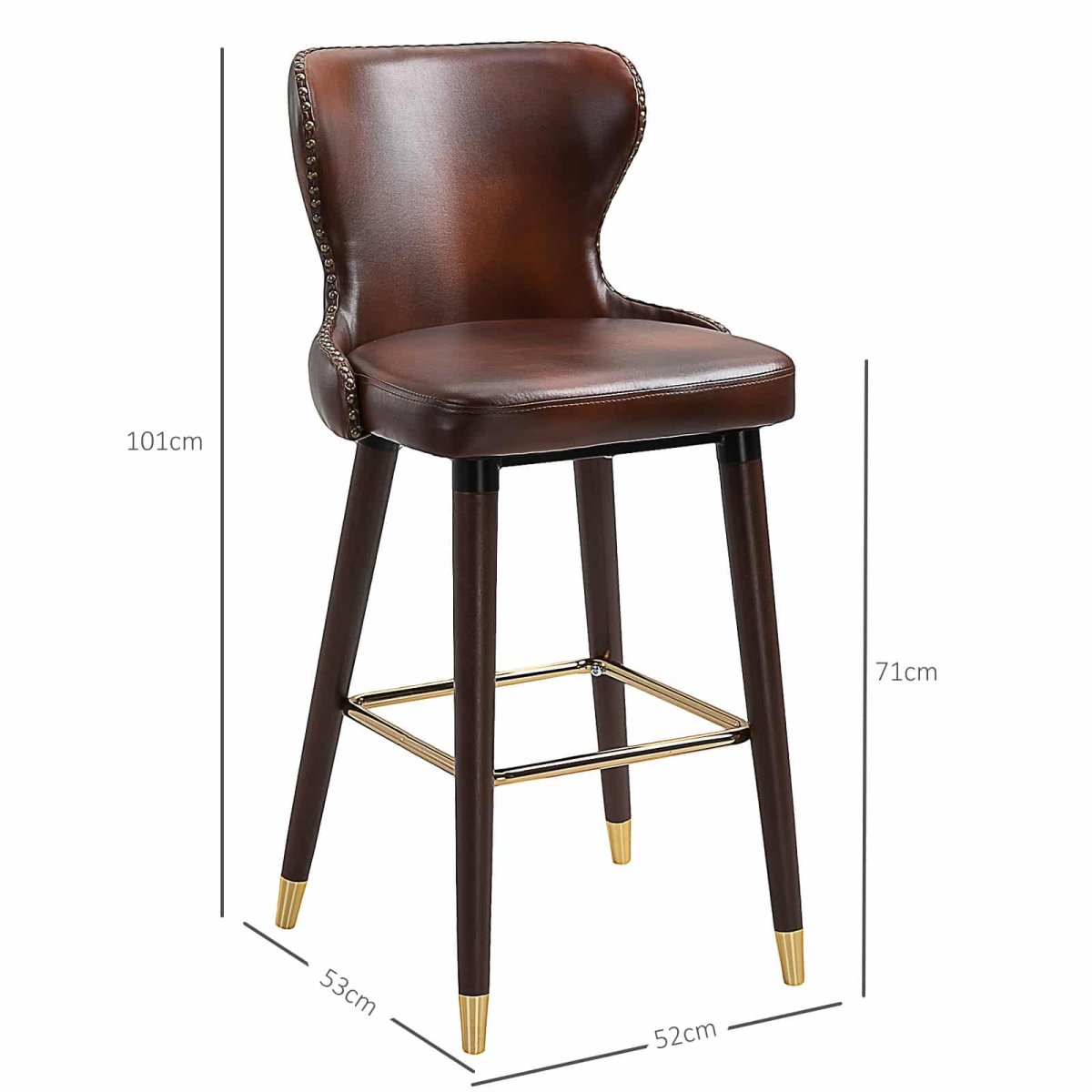 Stoelen – UrbanLiving – Modern design – Comfortabel – Bruin - Afbeelding 3