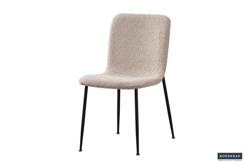 Eetkamerstoel ‘Alice’ Boucl Beige, Poten metaal en bekleding - Afbeelding 5