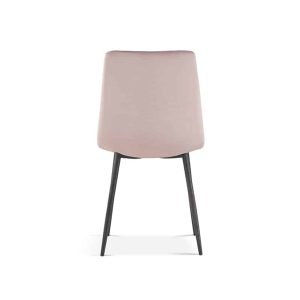 Eetkamerstoel ‘Willis’ Fluweel Roze, Poten metaal en bekleding velours