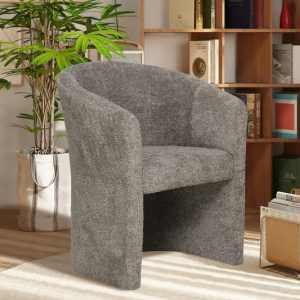 Kuipstoel ‘Charlie’ Bouc Bruin, Structuur spaanderplaat en bekleding polyester,