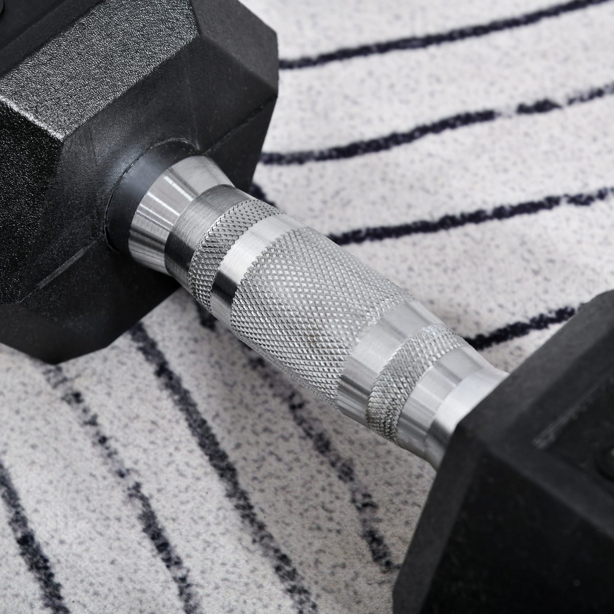 Dumbbells – Gegoten handgrepen – Zeshoekig – Zwart - Afbeelding 8