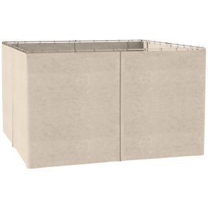 Zijwand 4-delig Set voor 3x4m Paviljoen Zijwanden met Haken 352 x 205 cm Waterdicht stabiel winterbestendig Zijwand Zijpanelen voor Partytent Tuinpaviljoen Beige