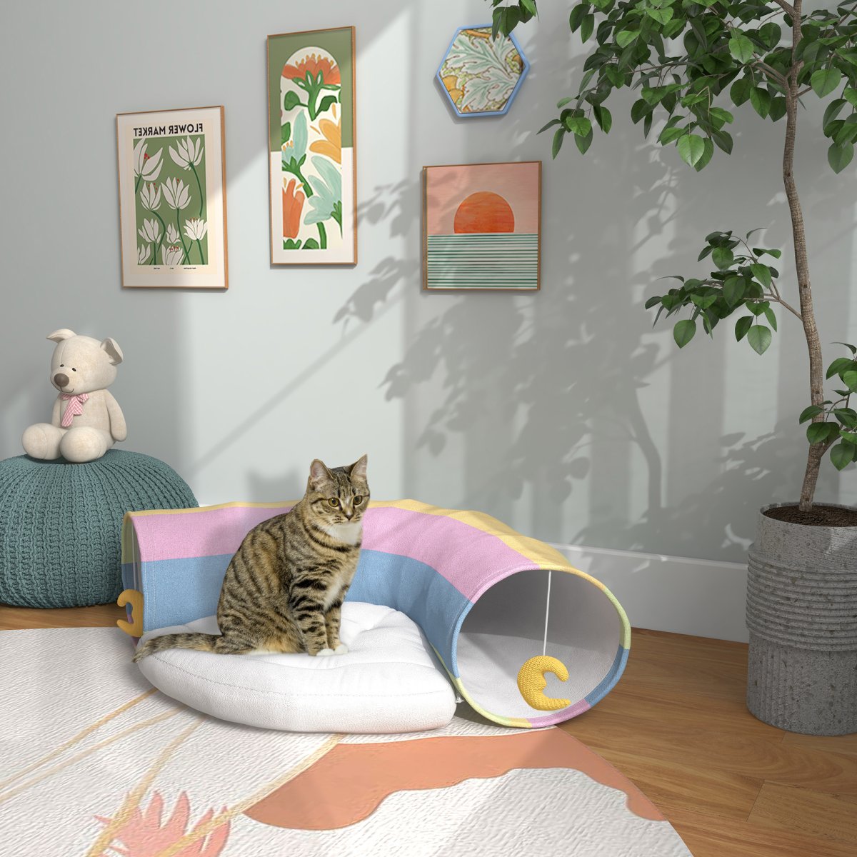 Speeltunnel – FlexiPets – Opvouwbaar – Uniek design – Grijs - Afbeelding 2