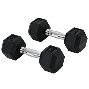 Zeshoekige Dumbbells – Gietijzeren – Halter Handgreep – Zwart
