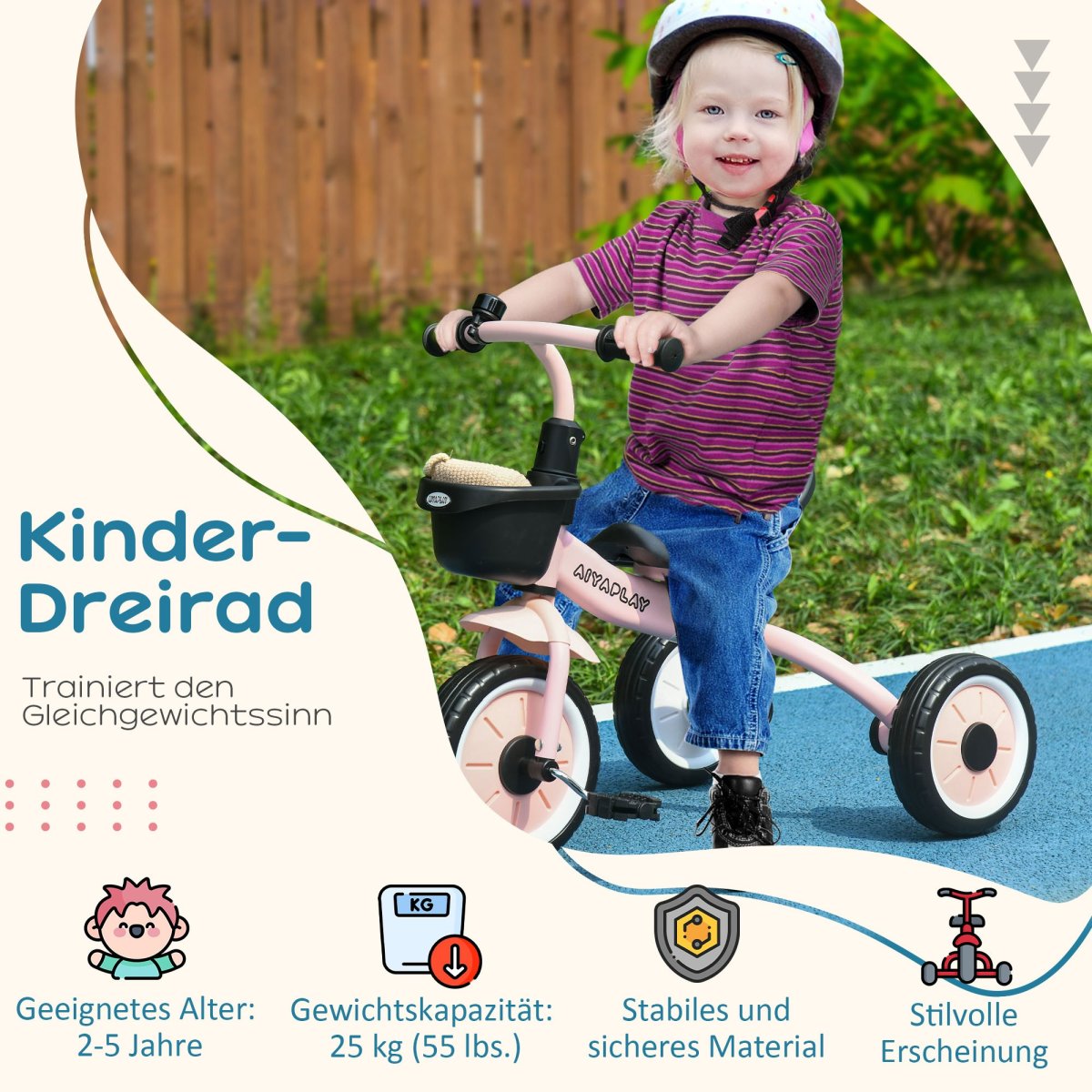 Kinderfietsen – Verstelbaar zadel – Fietsmand – Roze - Afbeelding 5