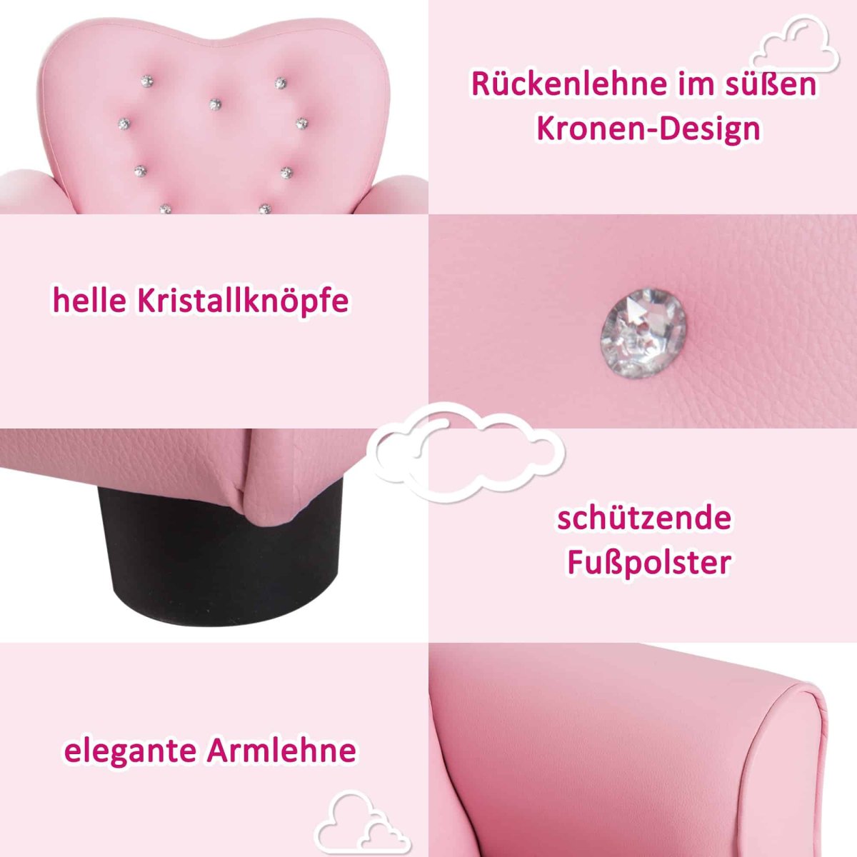 Kinderbankje – Prinsessen – Hartvormig – Roze - Afbeelding 6