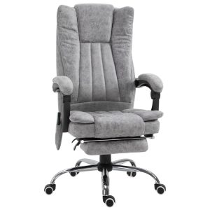 Massagestoel – Comfort Relax – Verstelbare Rugleuning – Voetsteun – Grijs